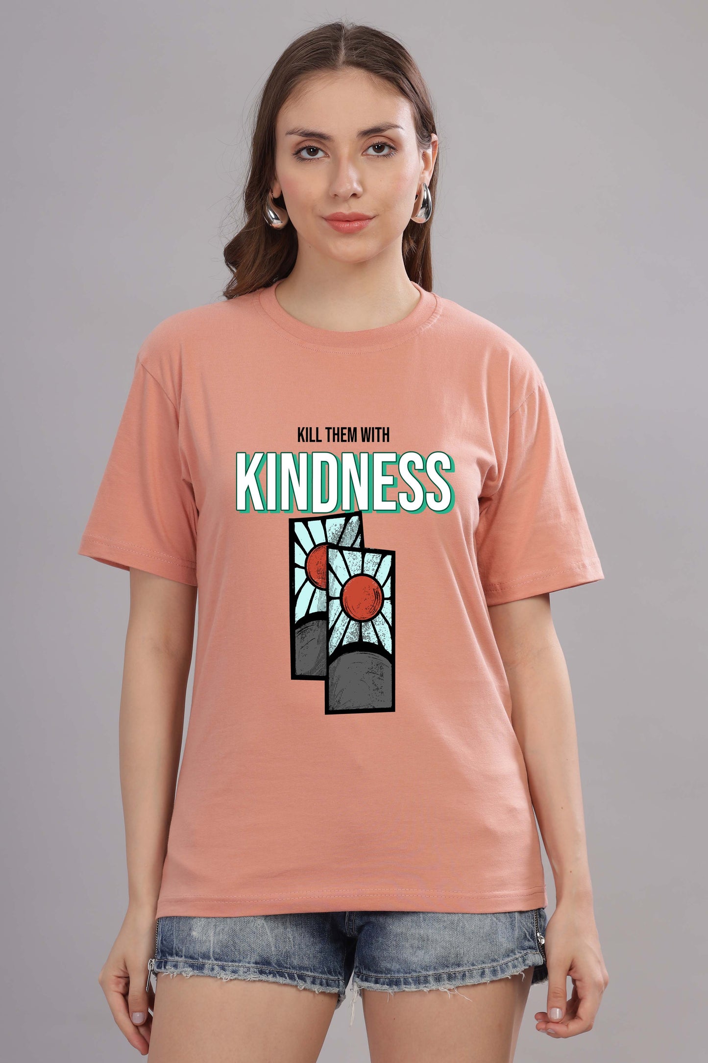 Women’s Printed Oversized Baggy Fit Rich Soft Cotton Fabric T-shirt