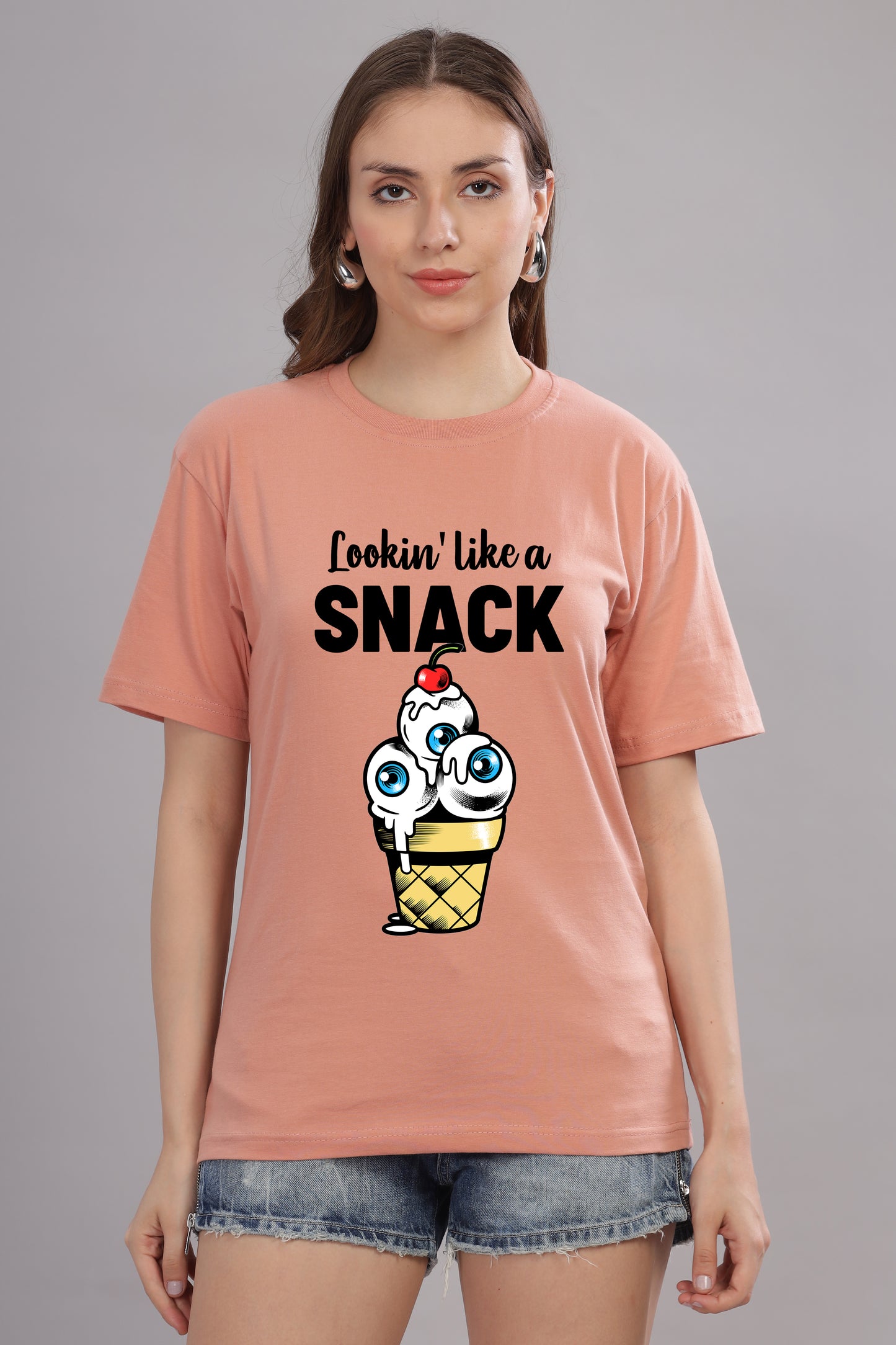 Women’s Printed Oversized Baggy Fit Rich Soft Cotton Fabric T-shirt