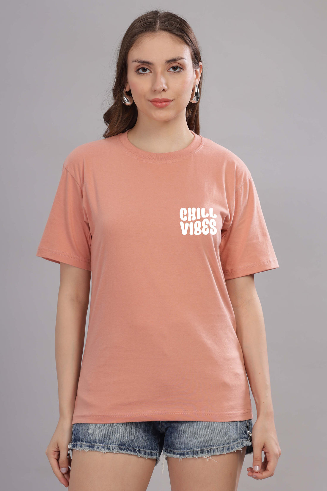 Chill Vibes Women’s Relaxed Fit Oversized Baggy Fit T-Shirt