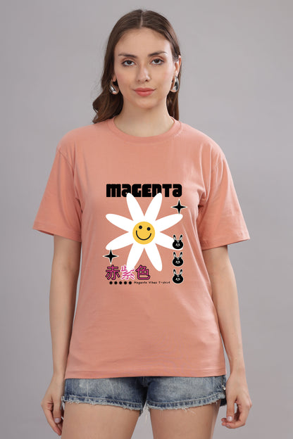 Women’s Printed Oversized Baggy Fit Rich Soft Cotton Fabric T-shirt
