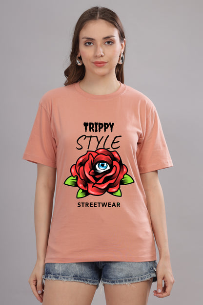 Women’s Printed Oversized Baggy Fit Rich Soft Cotton Fabric T-shirt