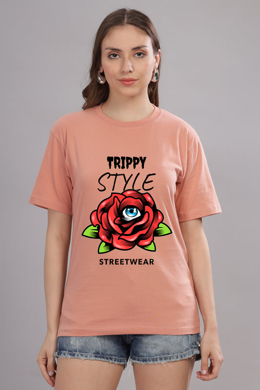 Women’s Printed Oversized Baggy Fit Rich Soft Cotton Fabric T-shirt