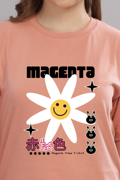 Women’s Printed Oversized Baggy Fit Rich Soft Cotton Fabric T-shirt