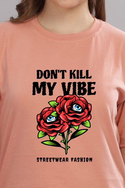 Women’s Printed Oversized Baggy Fit Rich Soft Cotton Fabric T-shirt