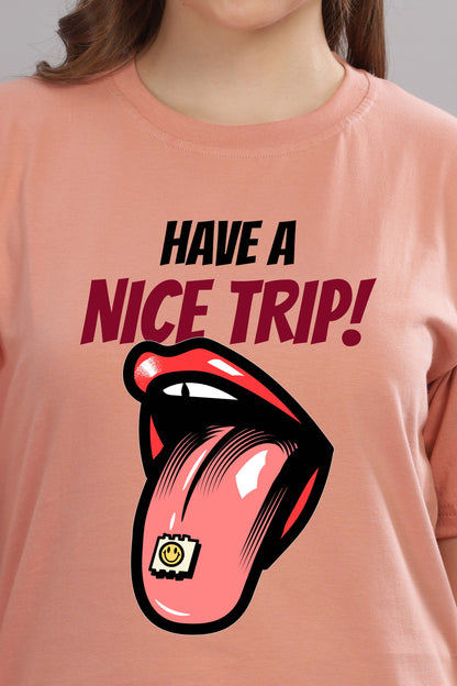 Women’s Printed Oversized Baggy Fit Rich Soft Cotton Fabric T-shirt