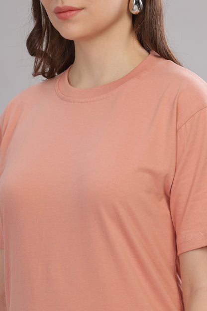 Women’s Premium Solid Cotton Oversized Baggy Fit Loose Fit T-Shirt