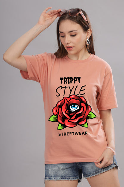 Women’s Printed Oversized Baggy Fit Rich Soft Cotton Fabric T-shirt