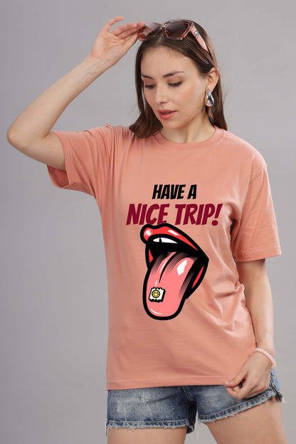 Women’s Printed Oversized Baggy Fit Rich Soft Cotton Fabric T-shirt