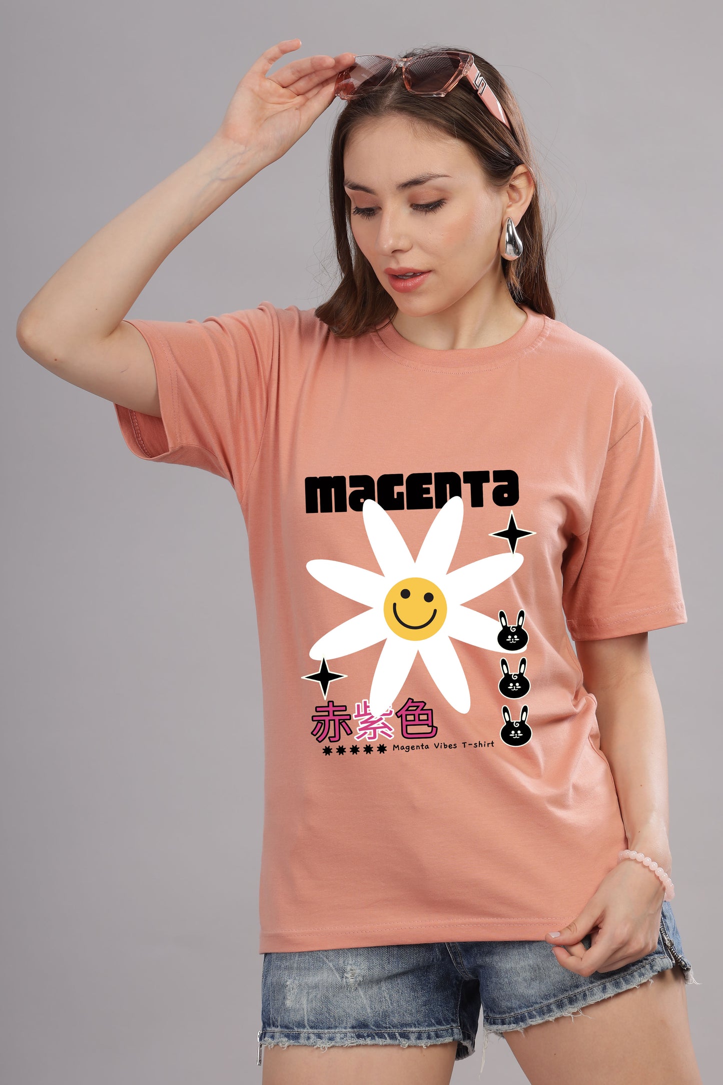 Women’s Printed Oversized Baggy Fit Rich Soft Cotton Fabric T-shirt