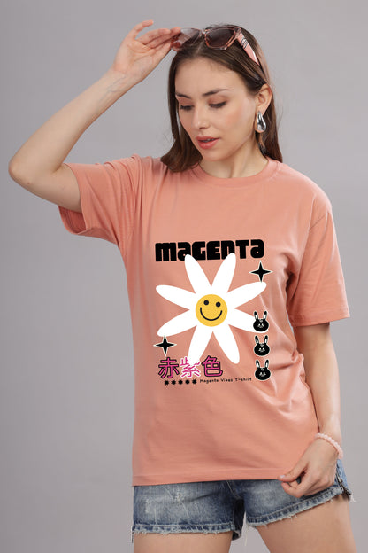 Women’s Printed Oversized Baggy Fit Rich Soft Cotton Fabric T-shirt