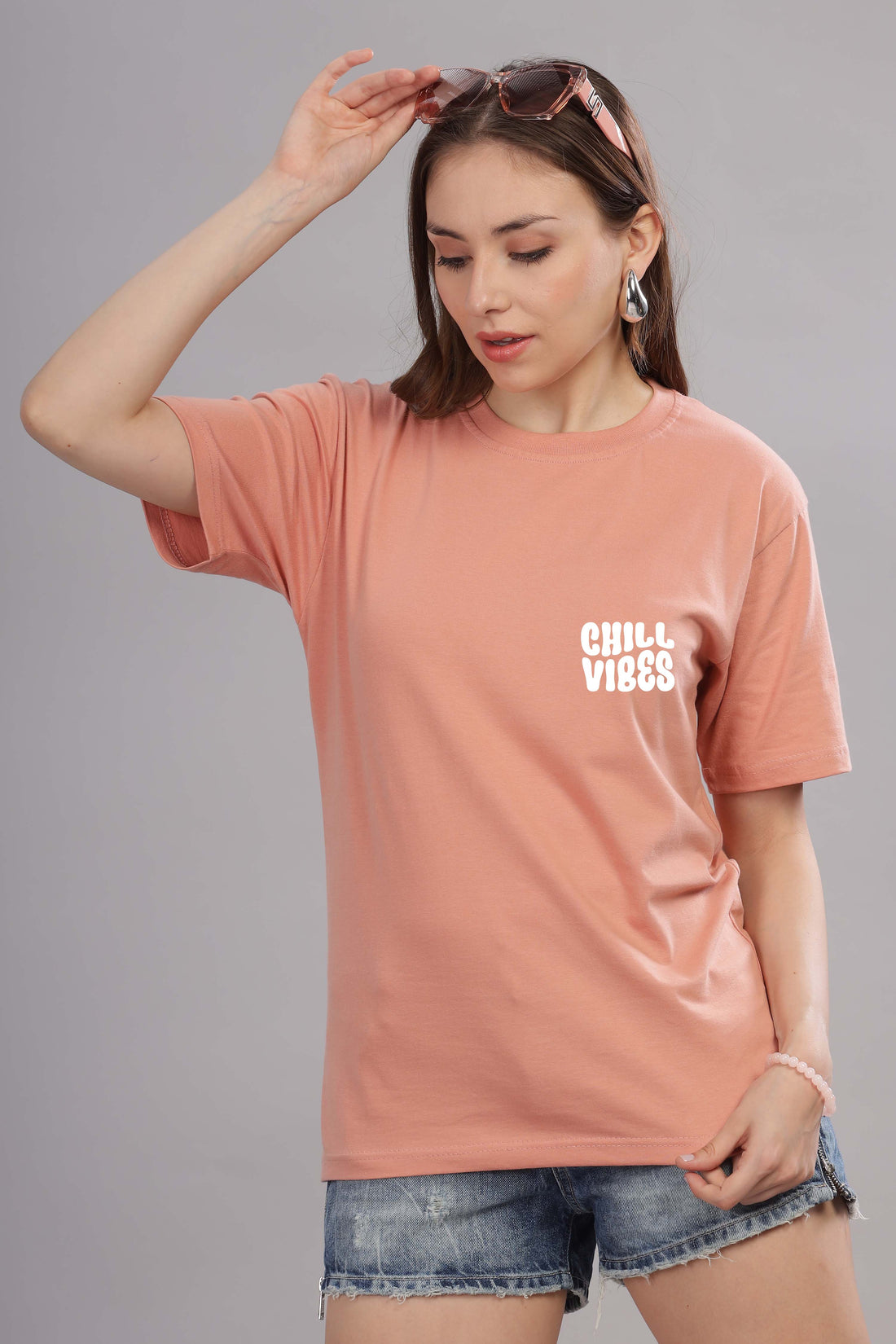 Chill Vibes Women’s Relaxed Fit Oversized Baggy Fit T-Shirt