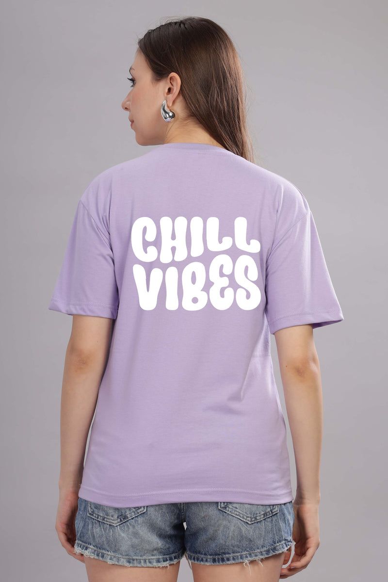 Chill Vibes Women’s Relaxed Fit Oversized Baggy Fit T-Shirt