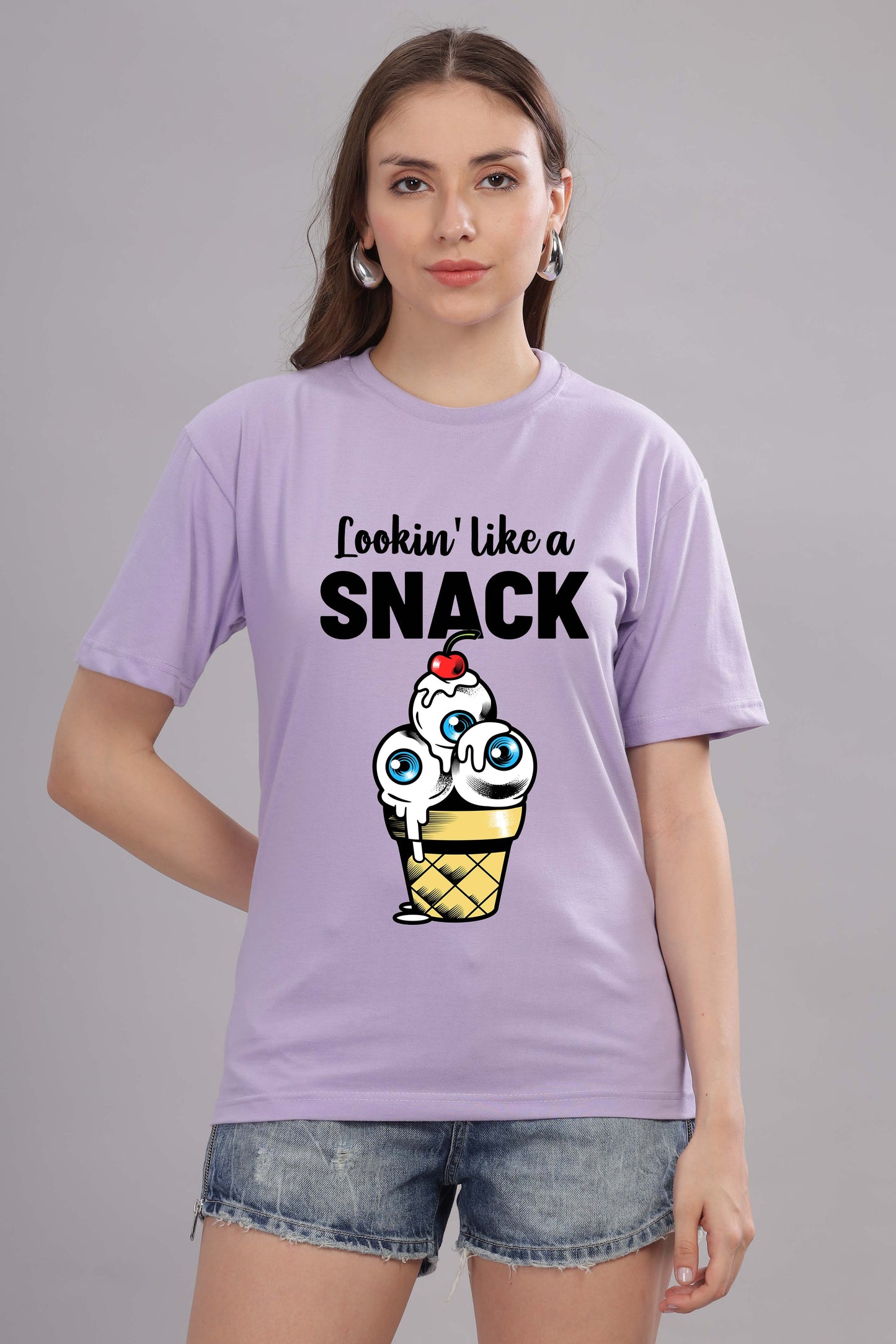 Women’s Printed Oversized Baggy Fit Rich Soft Cotton Fabric T-shirt