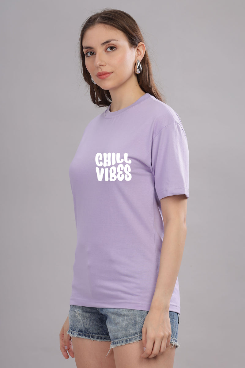 Chill Vibes Women’s Relaxed Fit Oversized Baggy Fit T-Shirt