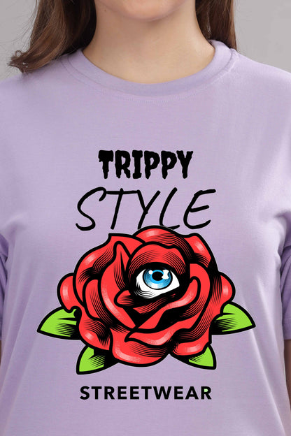 Women’s Printed Oversized Baggy Fit Rich Soft Cotton Fabric T-shirt