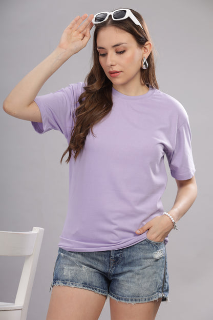 Women’s Premium Solid Cotton Oversized Baggy Fit Loose Fit T-Shirt