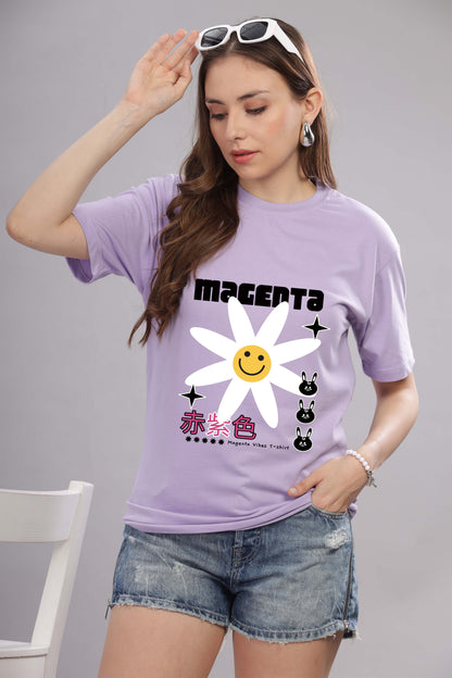 Women’s Printed Oversized Baggy Fit Rich Soft Cotton Fabric T-shirt