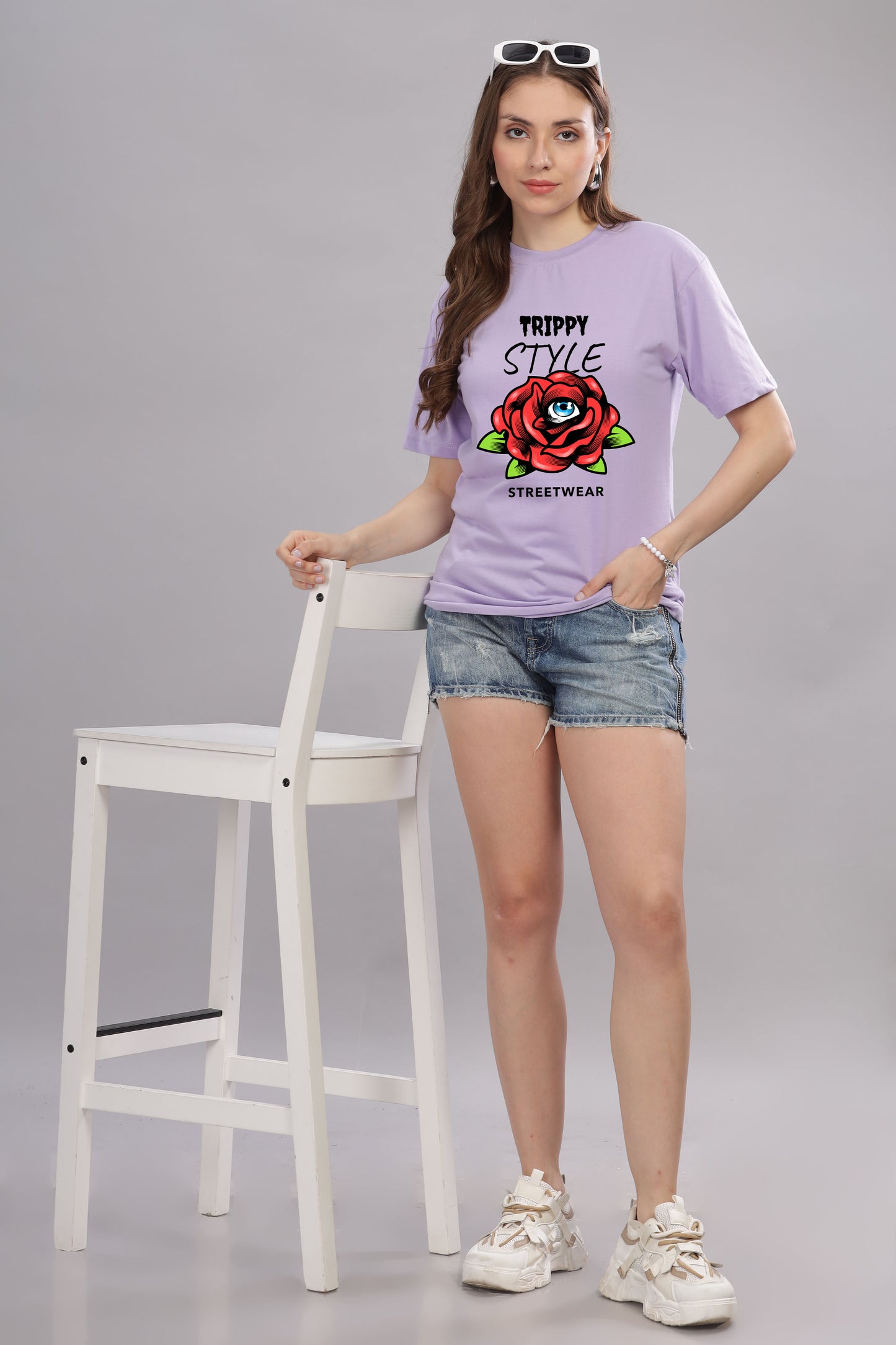 Women’s Printed Oversized Baggy Fit Rich Soft Cotton Fabric T-shirt
