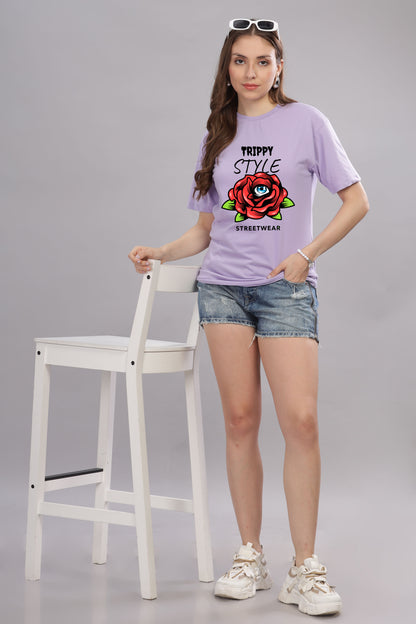 Women’s Printed Oversized Baggy Fit Rich Soft Cotton Fabric T-shirt