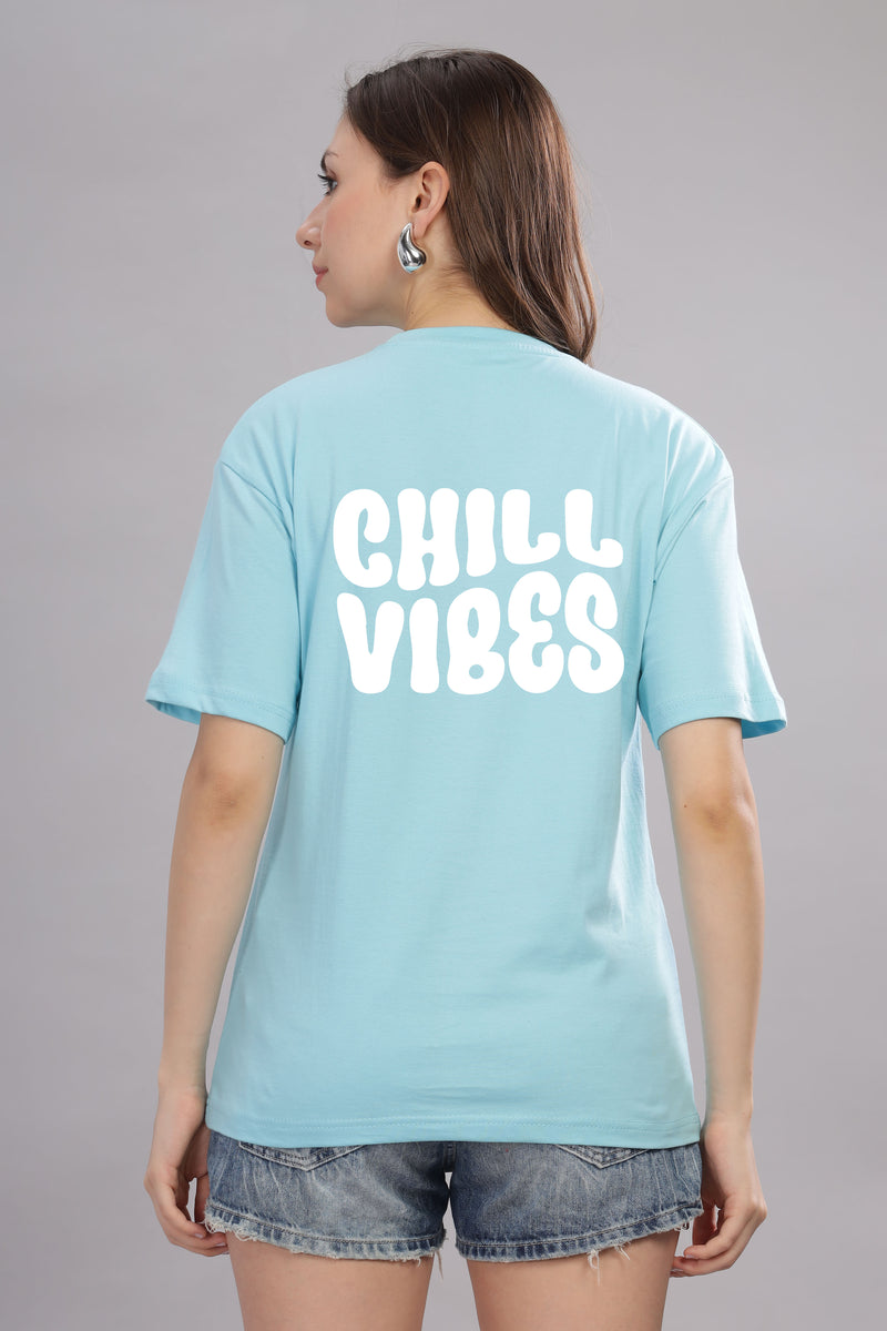 Chill Vibes Women’s Relaxed Fit Oversized Baggy Fit T-Shirt