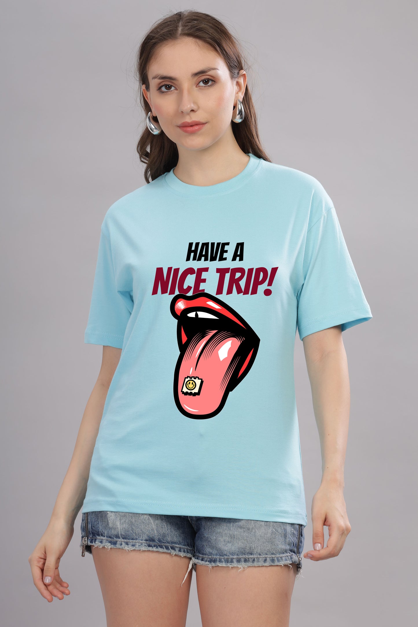 Women’s Printed Oversized Baggy Fit Rich Soft Cotton Fabric T-shirt