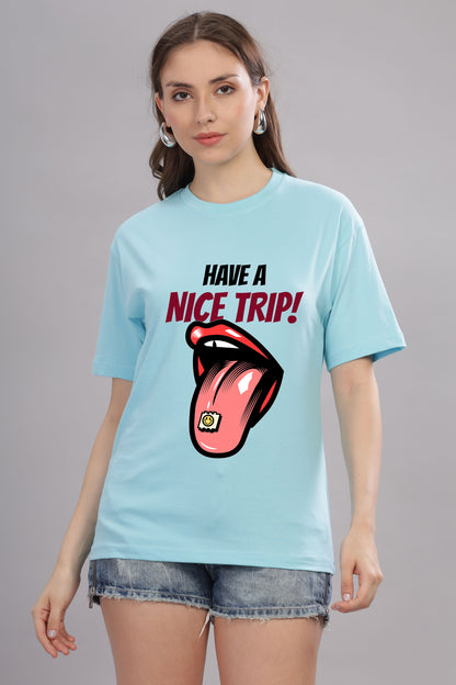 Women’s Printed Oversized Baggy Fit Rich Soft Cotton Fabric T-shirt