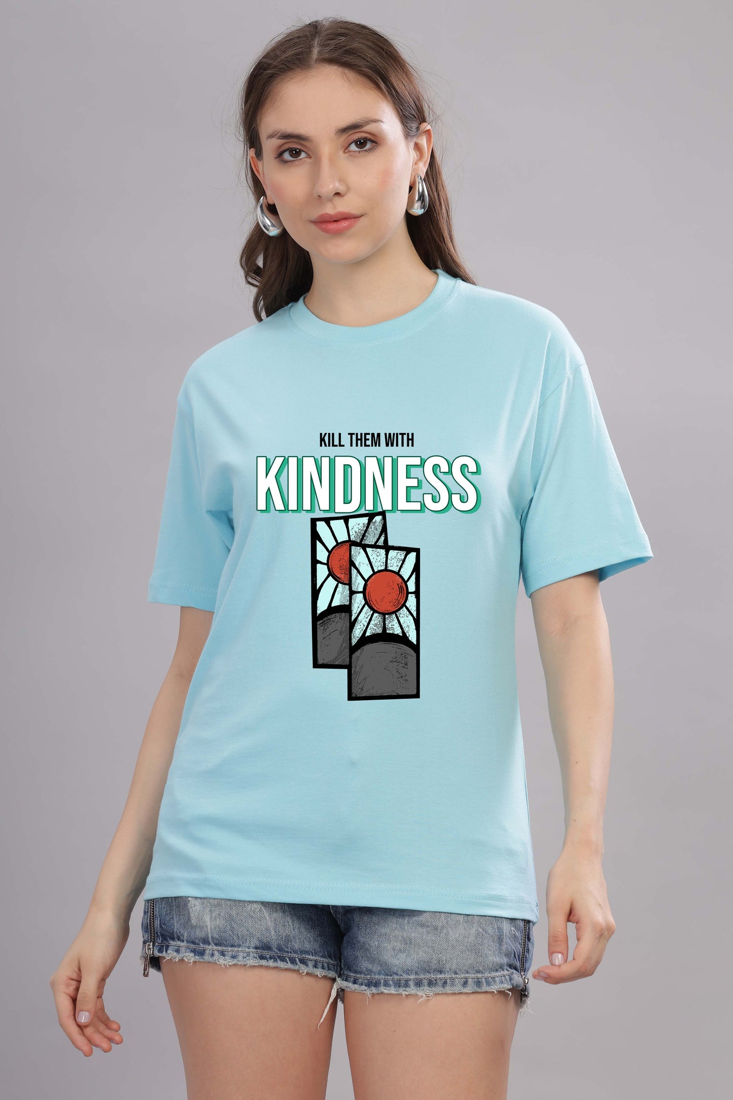Women’s Printed Oversized Baggy Fit Rich Soft Cotton Fabric T-shirt