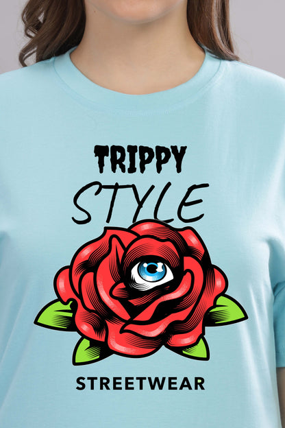 Women’s Printed Oversized Baggy Fit Rich Soft Cotton Fabric T-shirt