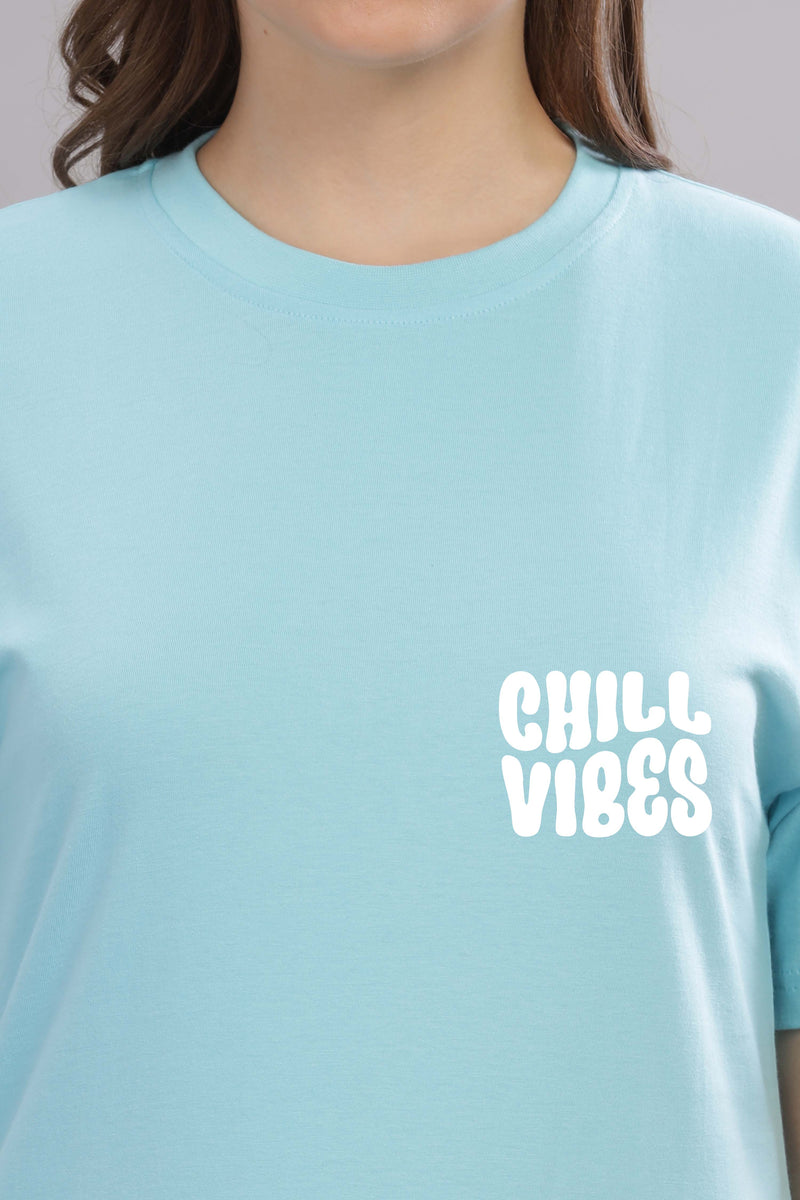 Chill Vibes Women’s Relaxed Fit Oversized Baggy Fit T-Shirt