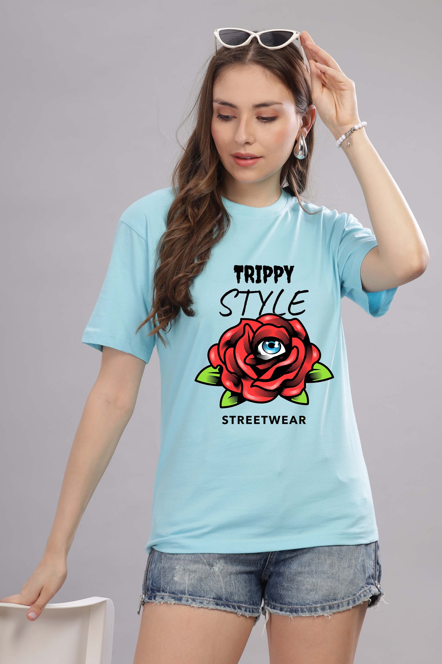 Women’s Printed Oversized Baggy Fit Rich Soft Cotton Fabric T-shirt