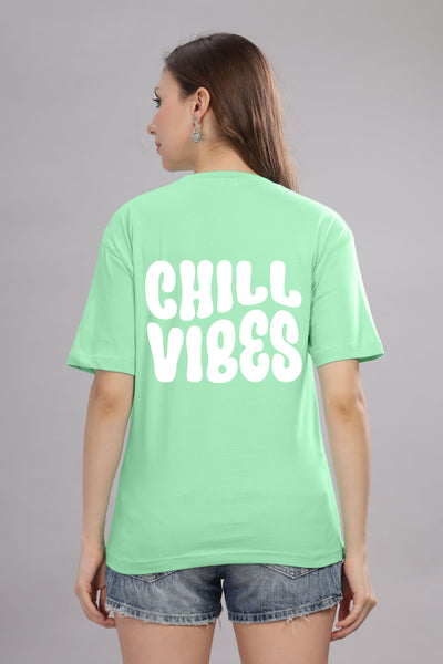 Chill Vibes Women’s Relaxed Fit Oversized Baggy Fit T-Shirt