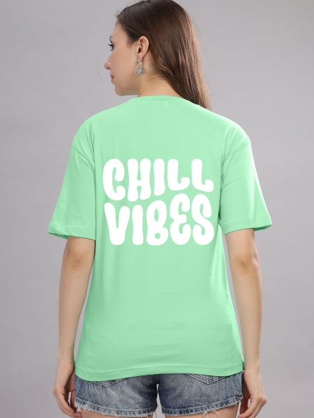 Chill Vibes Women’s Relaxed Fit Oversized Baggy Fit T-Shirt