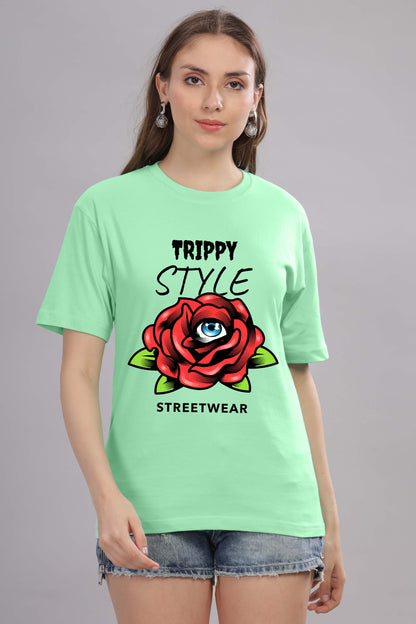 Women’s Printed Oversized Baggy Fit Rich Soft Cotton Fabric T-shirt