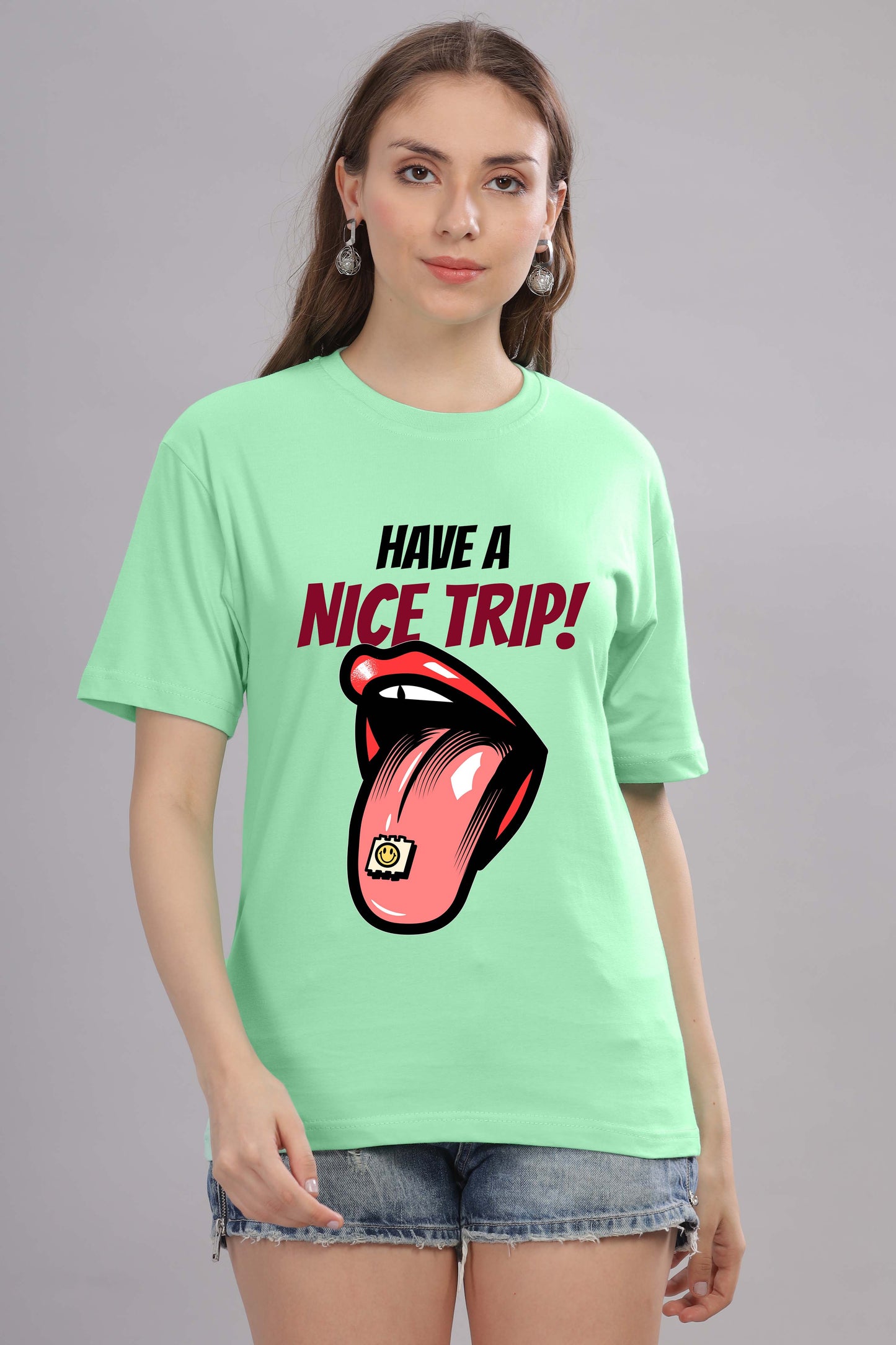 Women’s Printed Oversized Baggy Fit Rich Soft Cotton Fabric T-shirt