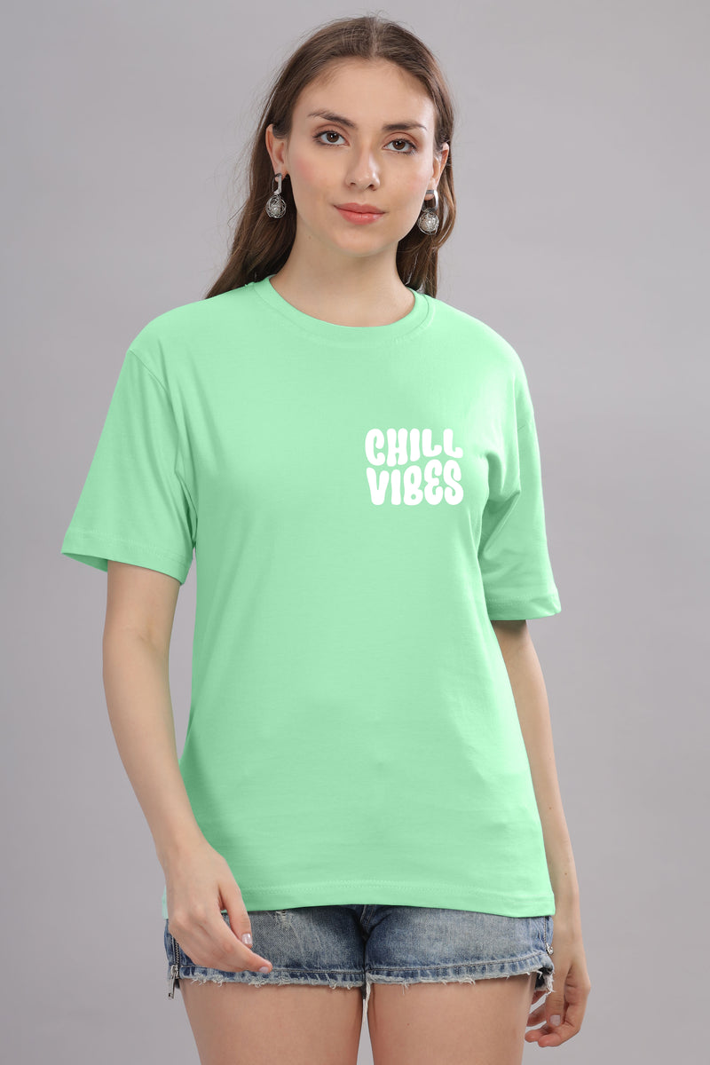 Chill Vibes Women’s Relaxed Fit Oversized Baggy Fit T-Shirt