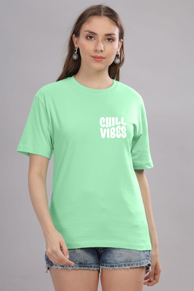 Chill Vibes Women’s Relaxed Fit Oversized Baggy Fit T-Shirt