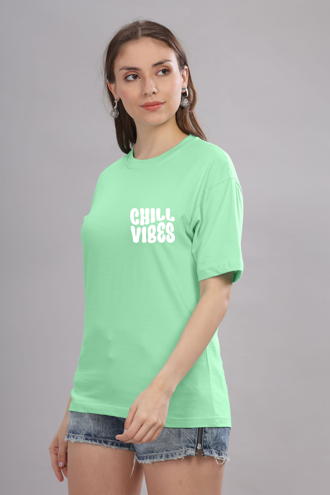 Chill Vibes Women’s Relaxed Fit Oversized Baggy Fit T-Shirt