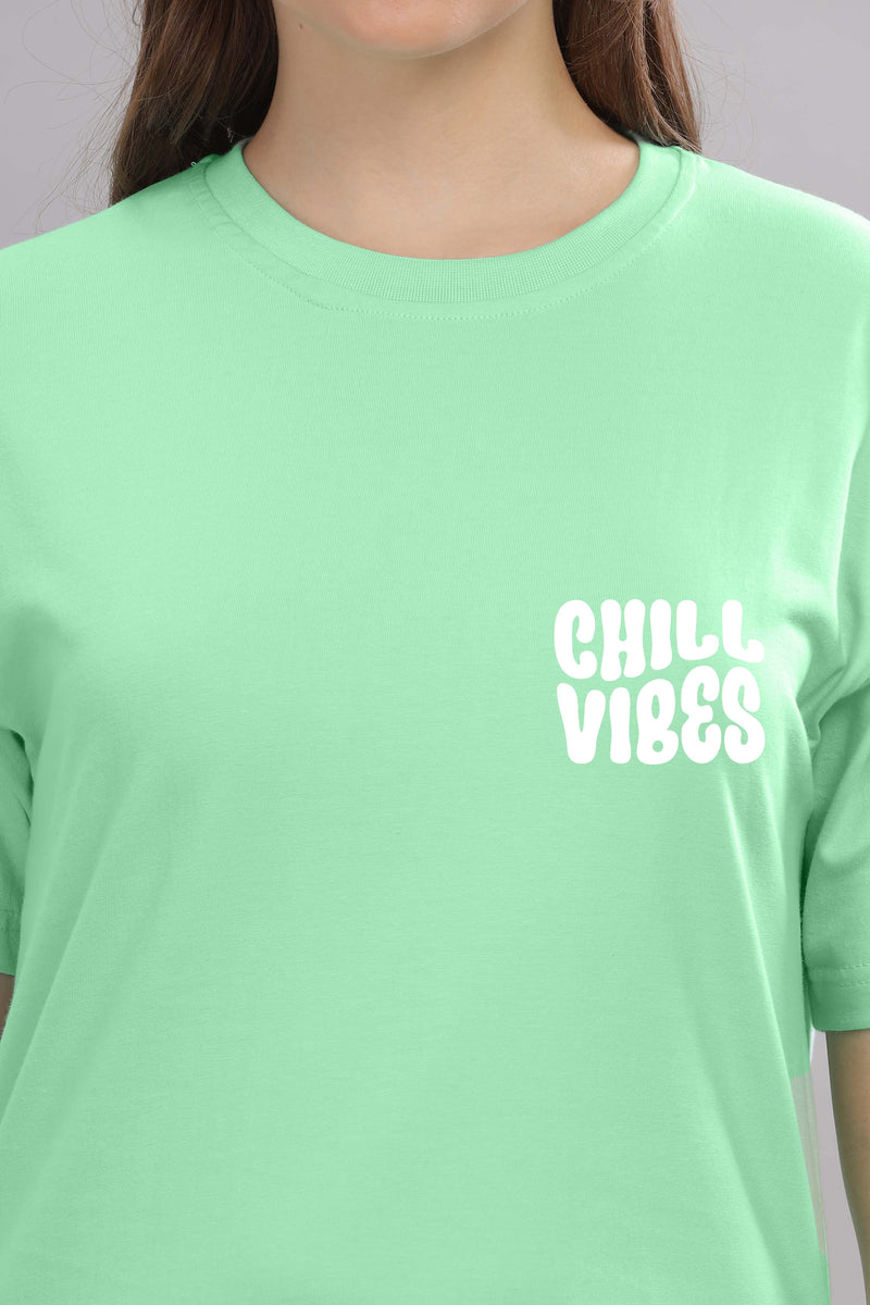 Chill Vibes Women’s Relaxed Fit Oversized Baggy Fit T-Shirt