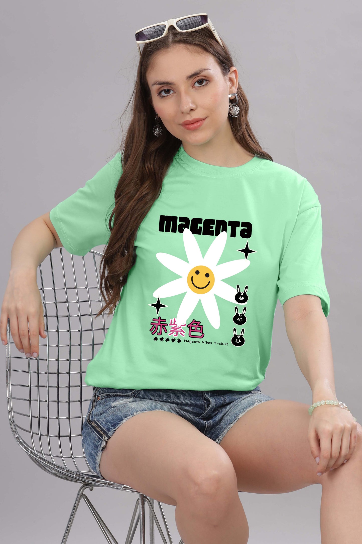 Women’s Printed Oversized Baggy Fit Rich Soft Cotton Fabric T-shirt