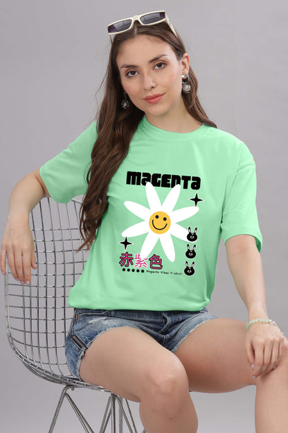 Women’s Printed Oversized Baggy Fit Rich Soft Cotton Fabric T-shirt