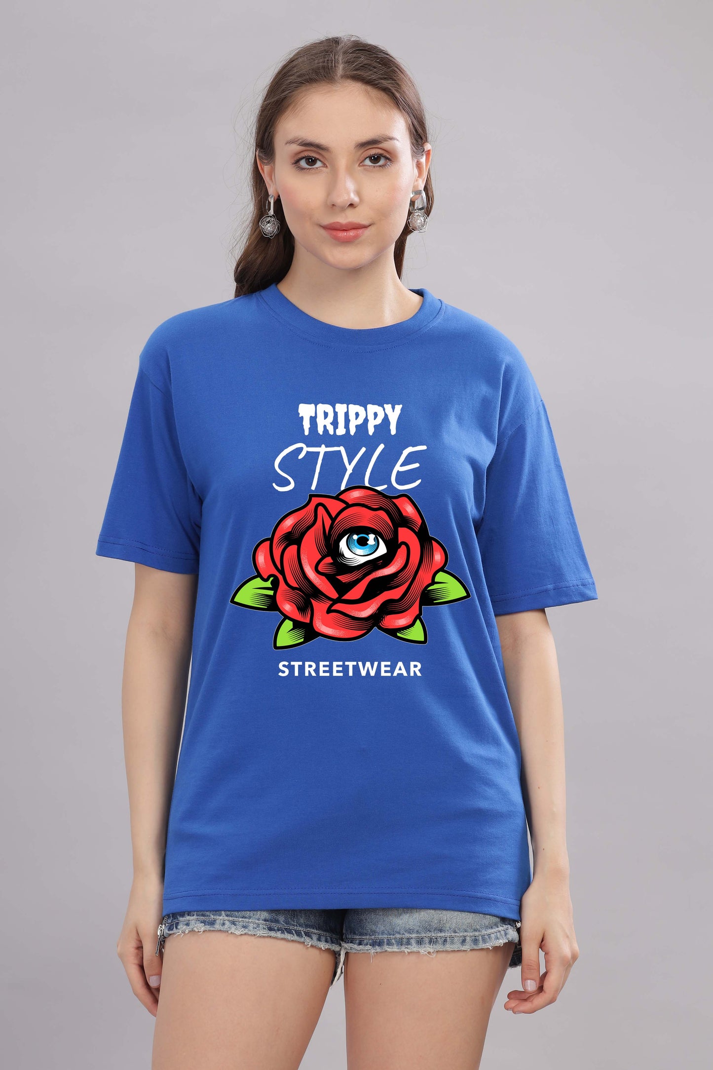 Women’s Printed Oversized Baggy Fit Rich Soft Cotton Fabric T-shirt