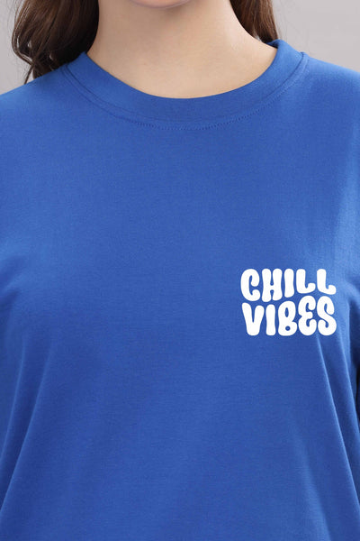 Chill Vibes Women’s Relaxed Fit Oversized Baggy Fit T-Shirt