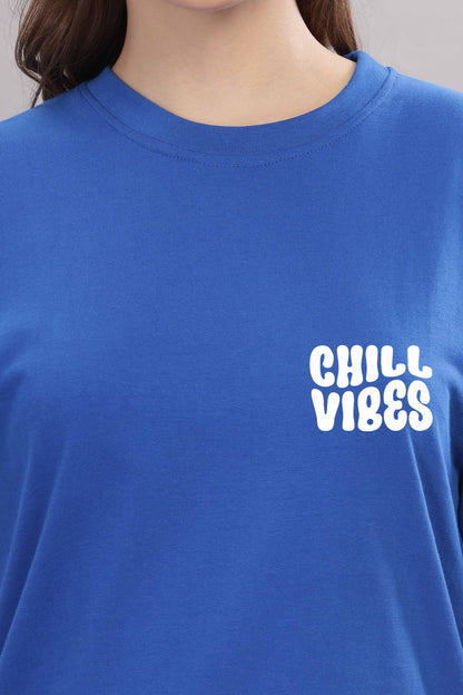 Chill Vibes Women’s Relaxed Fit Oversized Baggy Fit T-Shirt