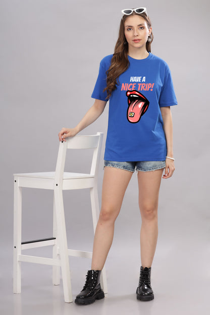Women’s Printed Oversized Baggy Fit Rich Soft Cotton Fabric T-shirt