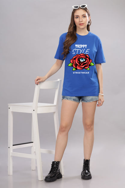 Women’s Printed Oversized Baggy Fit Rich Soft Cotton Fabric T-shirt