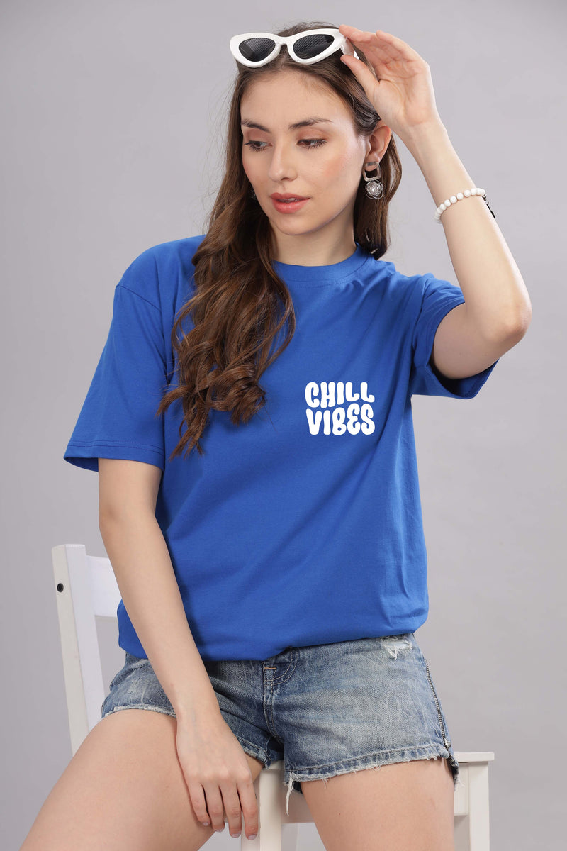 Chill Vibes Women’s Relaxed Fit Oversized Baggy Fit T-Shirt