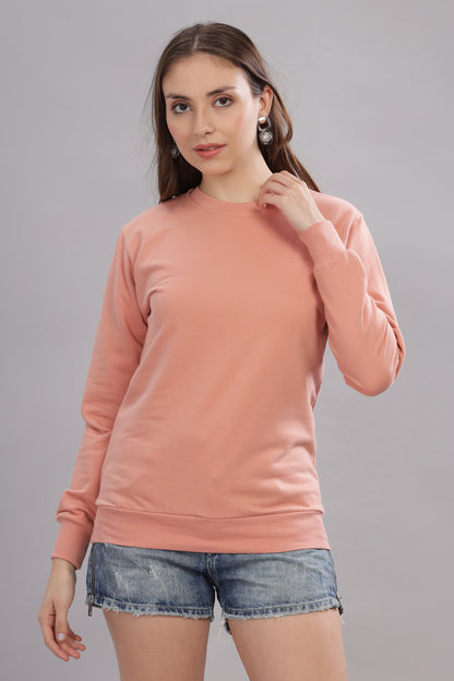 Women’s Solid Prefect Comfortable Full Sleeve Soft & Cozy Feel Sweatshirt