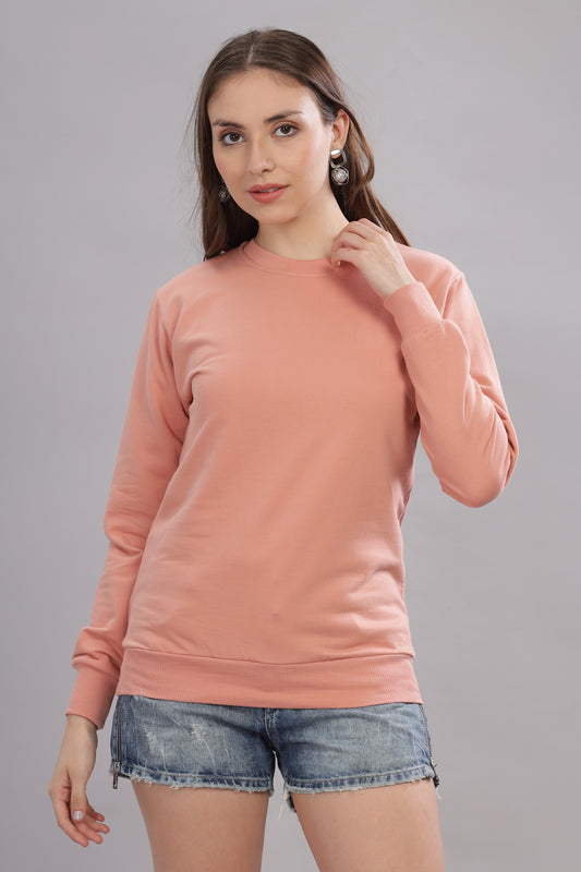 Women’s Solid Prefect Comfortable Full Sleeve Soft & Cozy Feel Sweatshirt