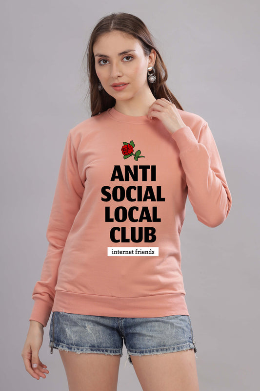 Women’s Cozy & Stylish Full Sleeve Pastel Colour Printed Sweatshirt