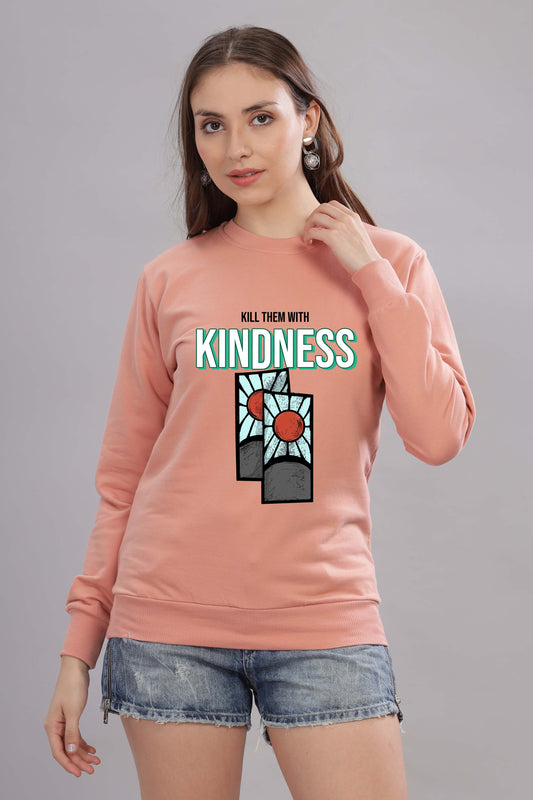 Women’s Cozy & Stylish Full Sleeve Pastel Colour Printed Sweatshirt